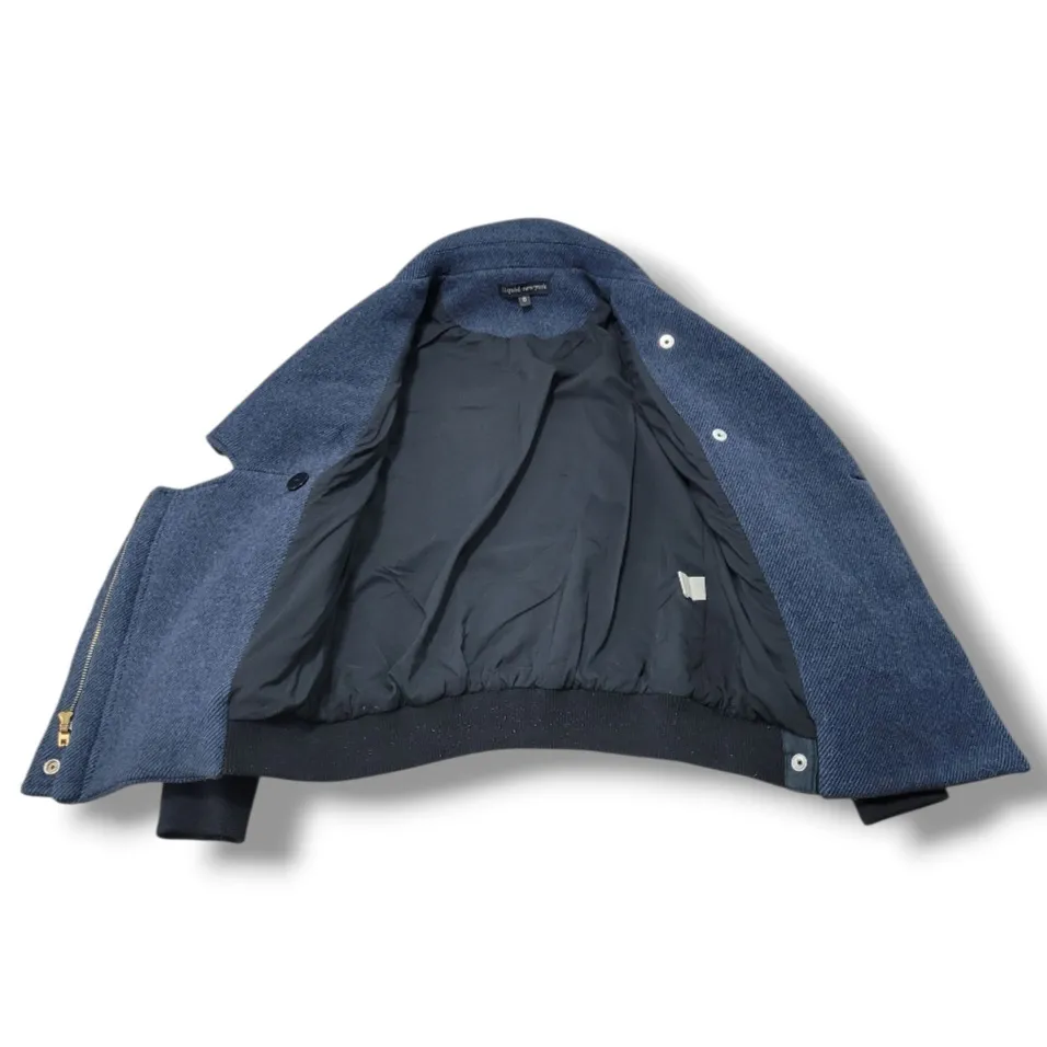 Liquid New York Jacket Size 0 Women's Moto Style Peacoat Jacket Button Up Zip Up Blue - Image 5