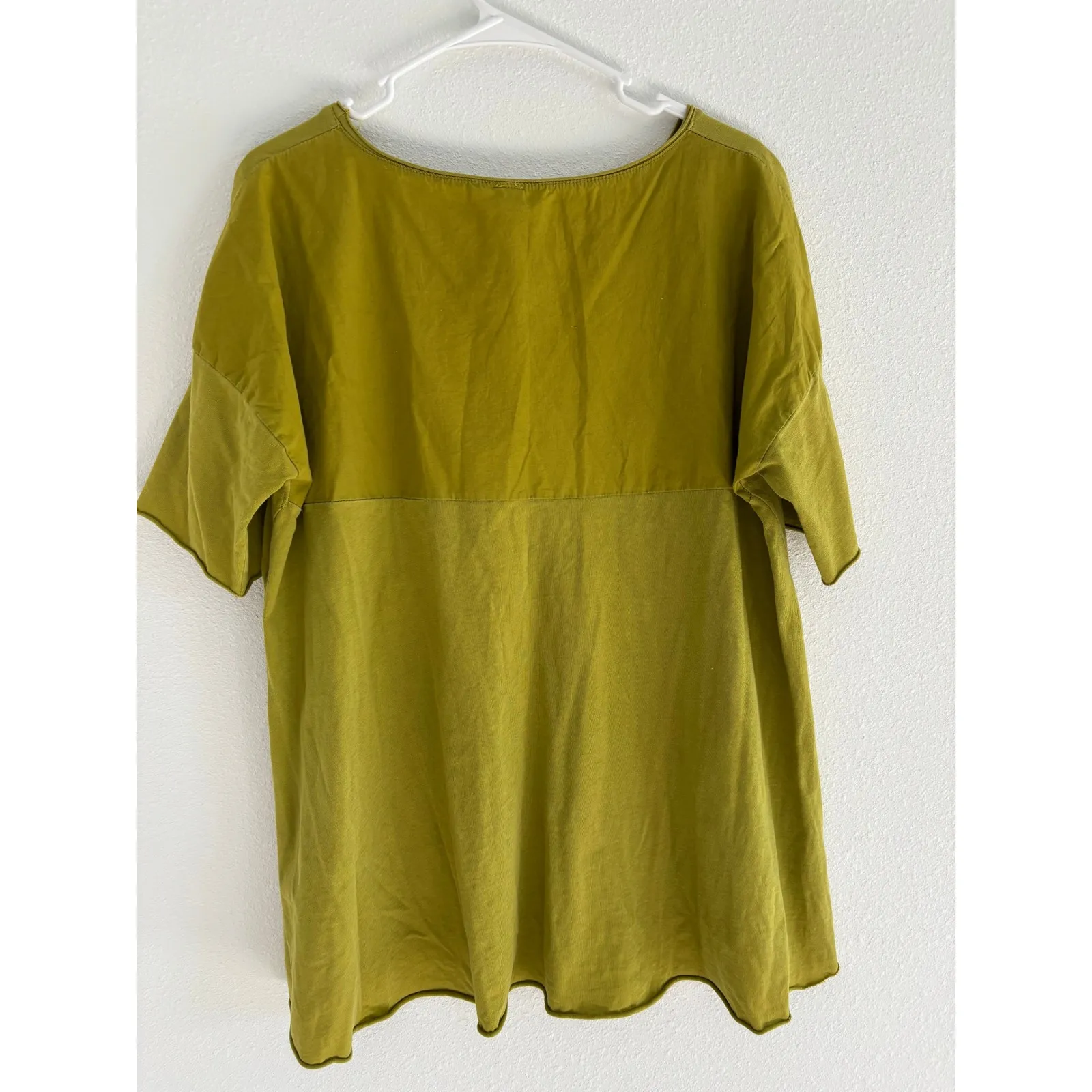 Trendy Wendy Top Womens OSFA Green‎ Short Sleeve Pocket Lagenlook Italy Artsy Green Size M - Image 2