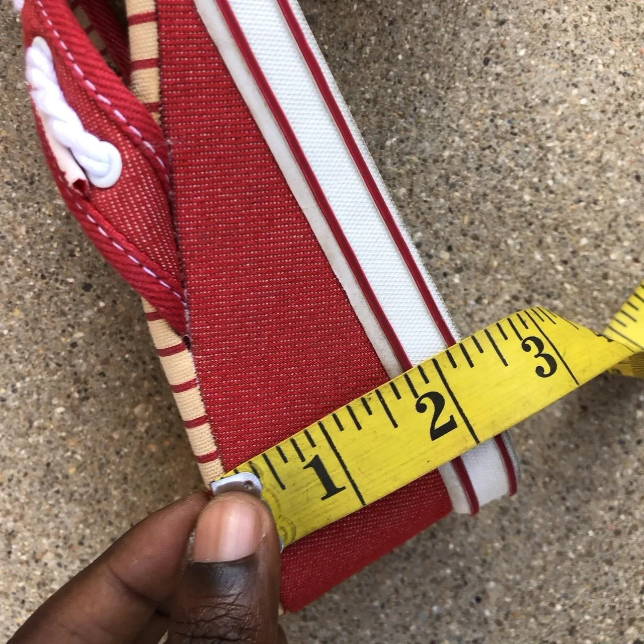 Y2K 2000s American Eagle Chunky Platform Wedges Thong Sandals Red Striped Boho Sporty Flip Flop Size 7 - Image 6