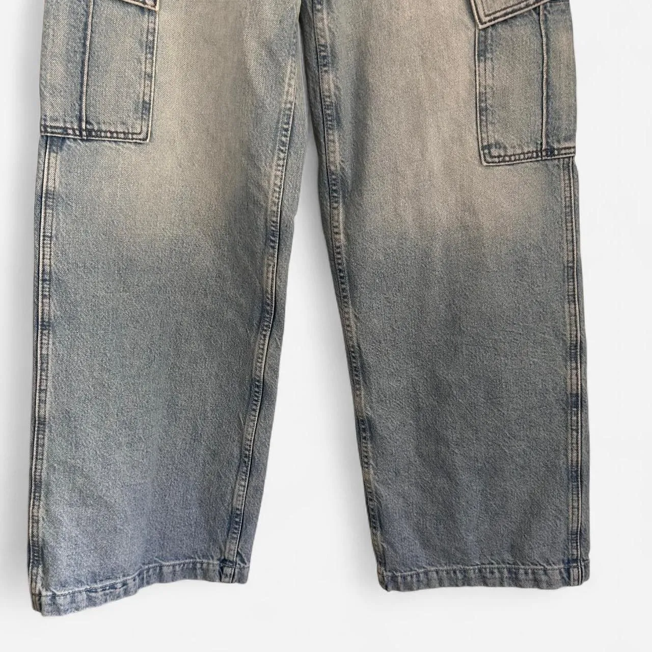 Mother The Spinner Cargo “Nerdy in Let’s Bounce” Light Wash Utility Jeans 26 Blue - Image 7