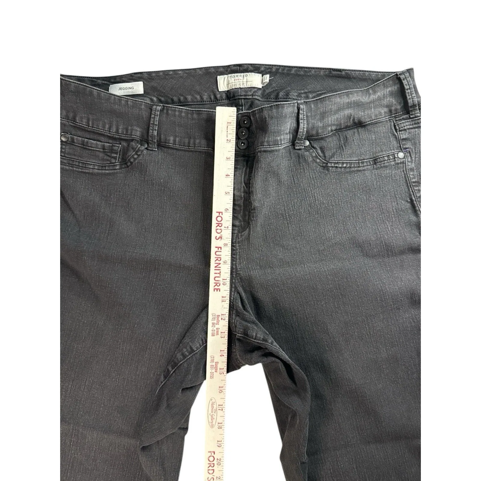 Torrid Black Denim Stretch Jeggings Size 28T Ankle Cropped Plus Black Jeans - Image 8