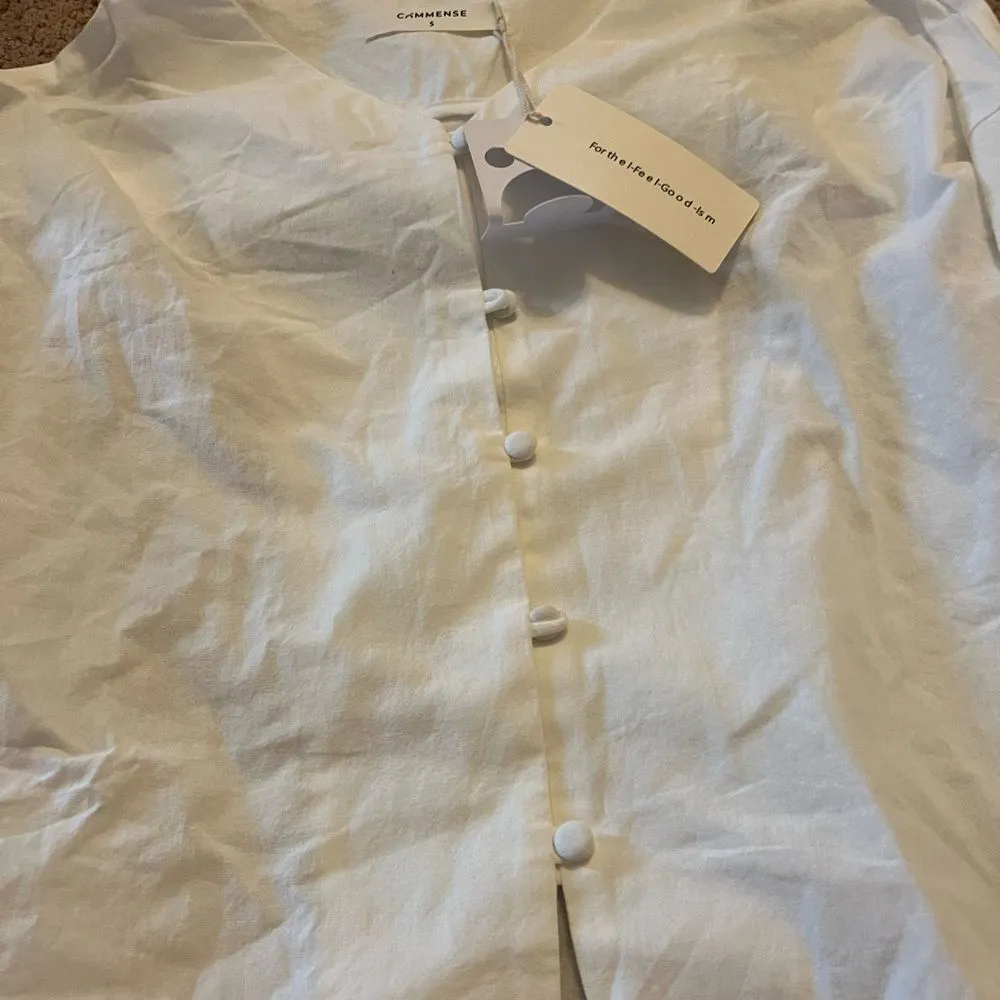 NWT commense white blouse small White - Image 5