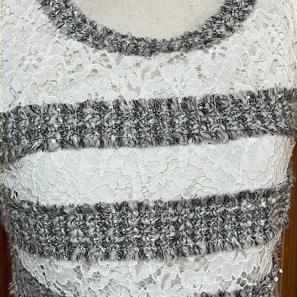 J. Crew Sleeveless Top with Fringe and Lace Detail - Image 3