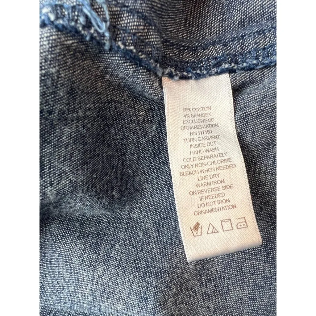 Quacker Factory Denim Trucker Jacket Plus size 1X Jean coat NWT Full Zip Studded - Image 7