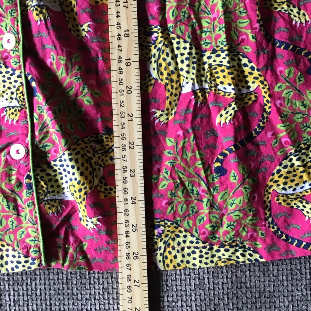 Printfresh Bagheera Pajama Top Pink Leopard Wildest Dreams Cotton L Short Sleeve Size L - Image 8