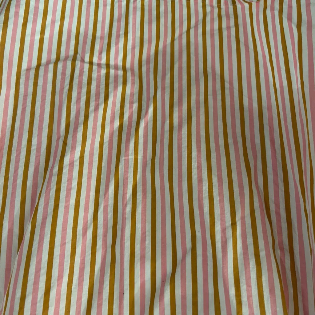 J Crew Striped Shirt White Pink Brown Size 4 - Image 11