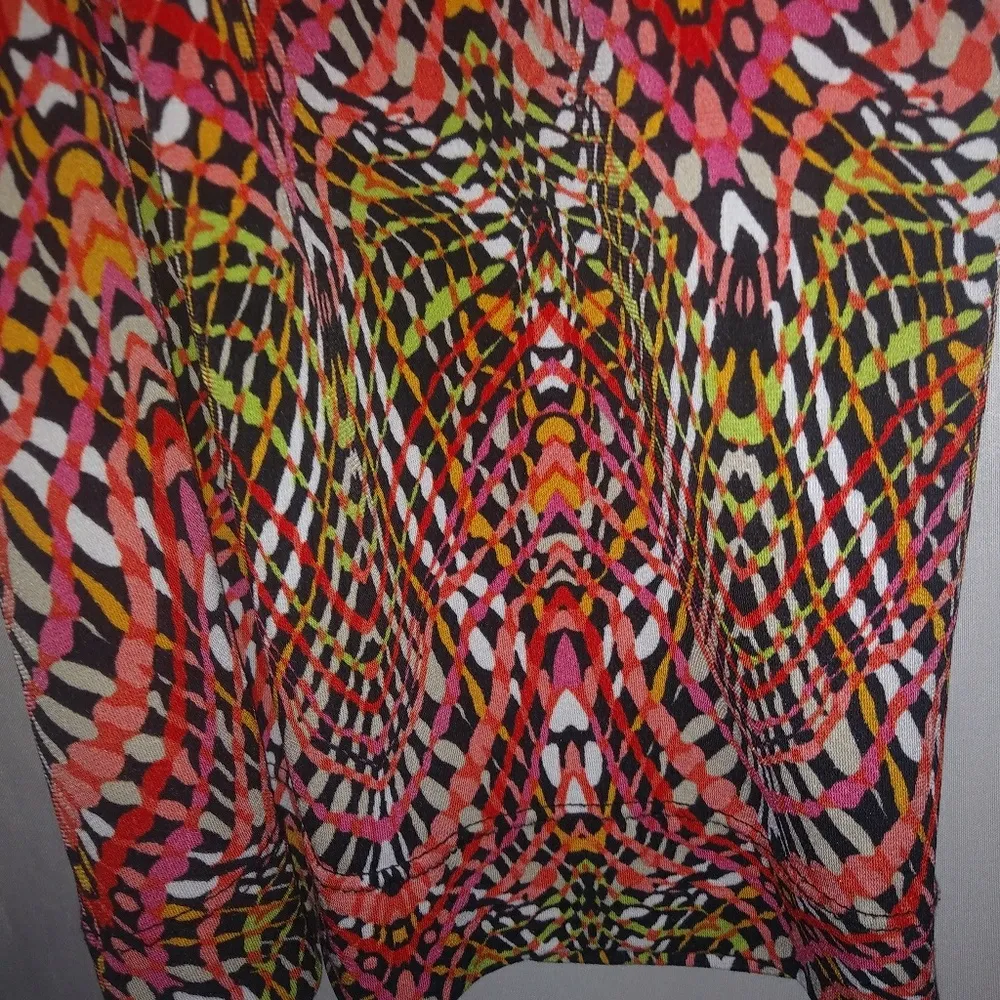 Premise U.K. XLP Hot Coral Lime Palazzo Lounge Pants Petite - Image 2