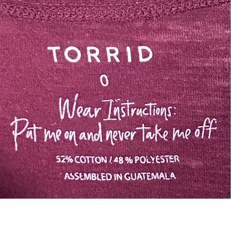 TORRID Burgundy "Thankful" Casual Short Sleeve T-Shirt Top ~ Women's Size LARGE - Image 5
