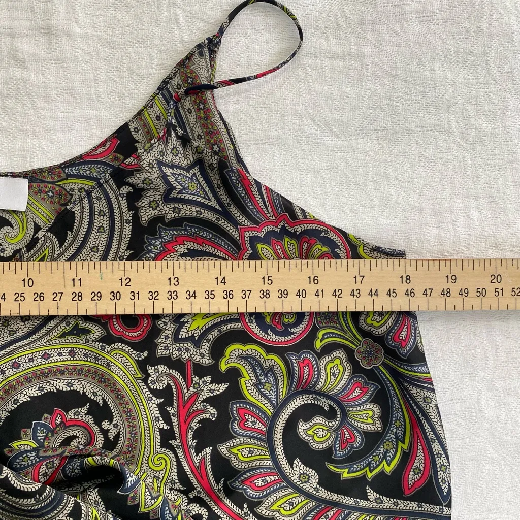 Bailey 44 Women Small Paisley Satin Cami Tank Spaghetti Strap Bubble Hem - Image 6