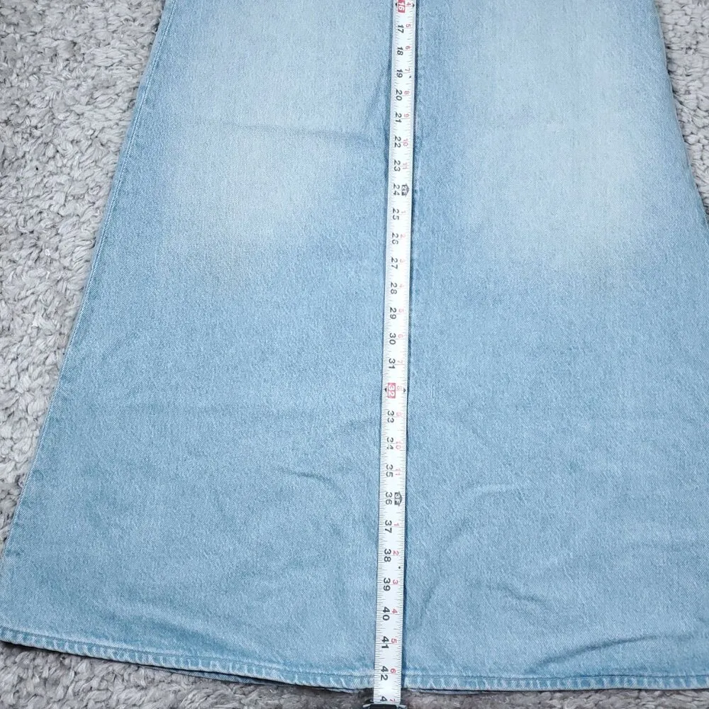 READ Mother Snacks Sugar Cone Maxi Skirt Sweet & Sour Size 26 Light Wash Blue - Image 15