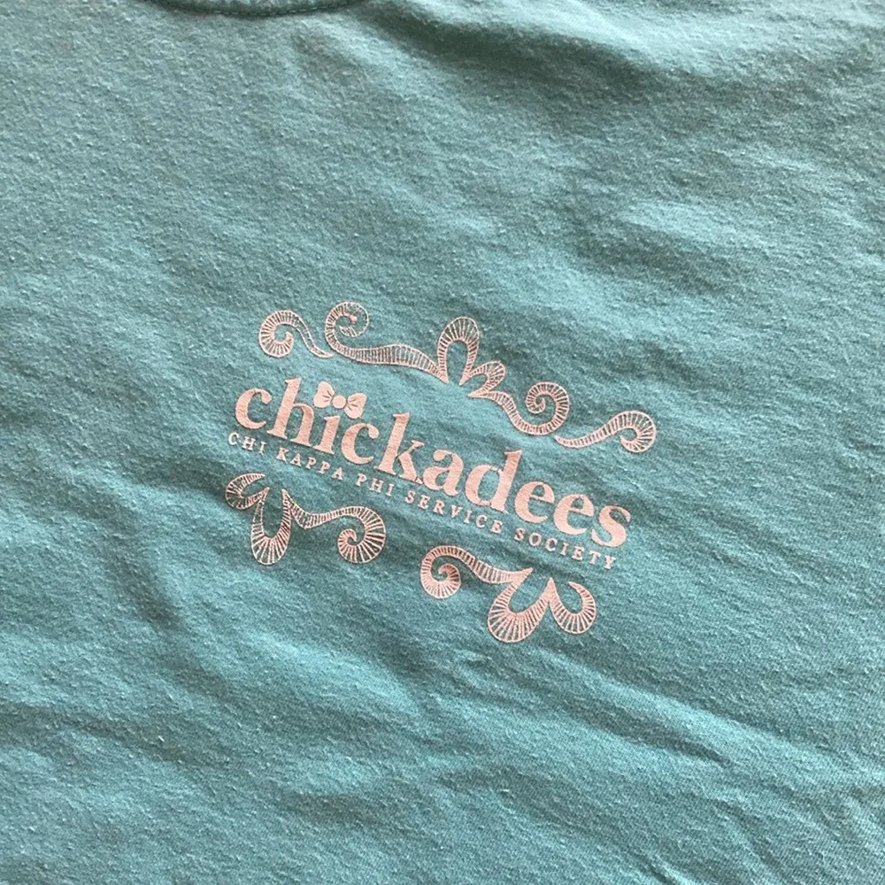 Comfort Colors Chickadees T-Shirt Light Blue Unisex Size Large Rush Chi Kappa - Image 2