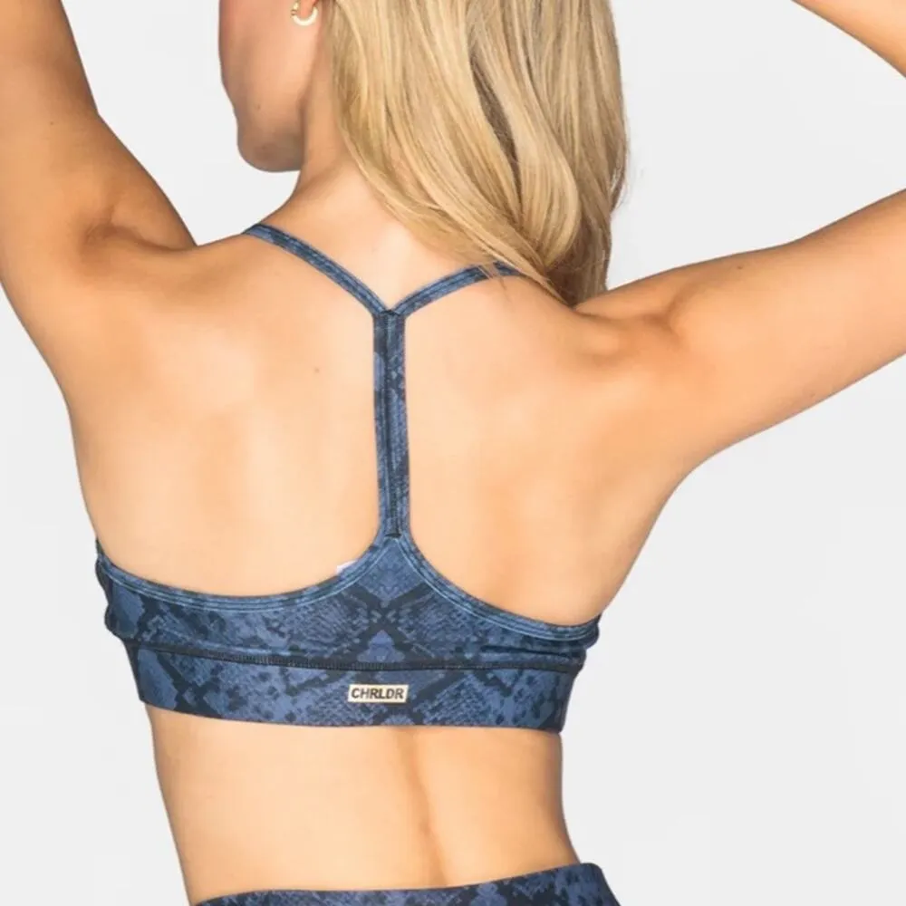 CHRLDR Snake Victory Sports Bra & High Waisted Leggings in Blue - Image 9