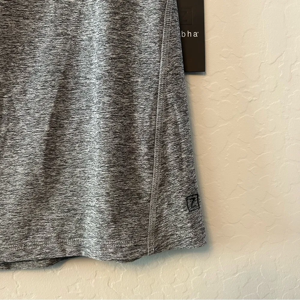 Zobha heather charcoal gray athletic crisscross back tank top size large NEW - Image 7