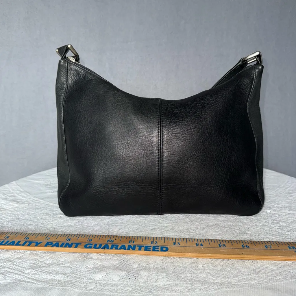 American Angel‎ Vintage Elegant Black Soft Leather Shoulder Bag purse like new - Image 5