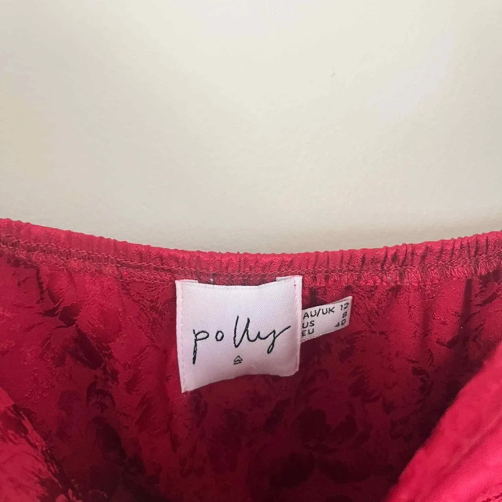 Princess Polly Diva Mini Dress Deep Red Size 8 - Image 5