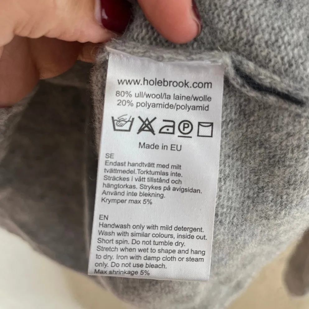 Holebrook Sweden Women's Gray Wool Blend Mock Neck Sweater Size Small - Image 5