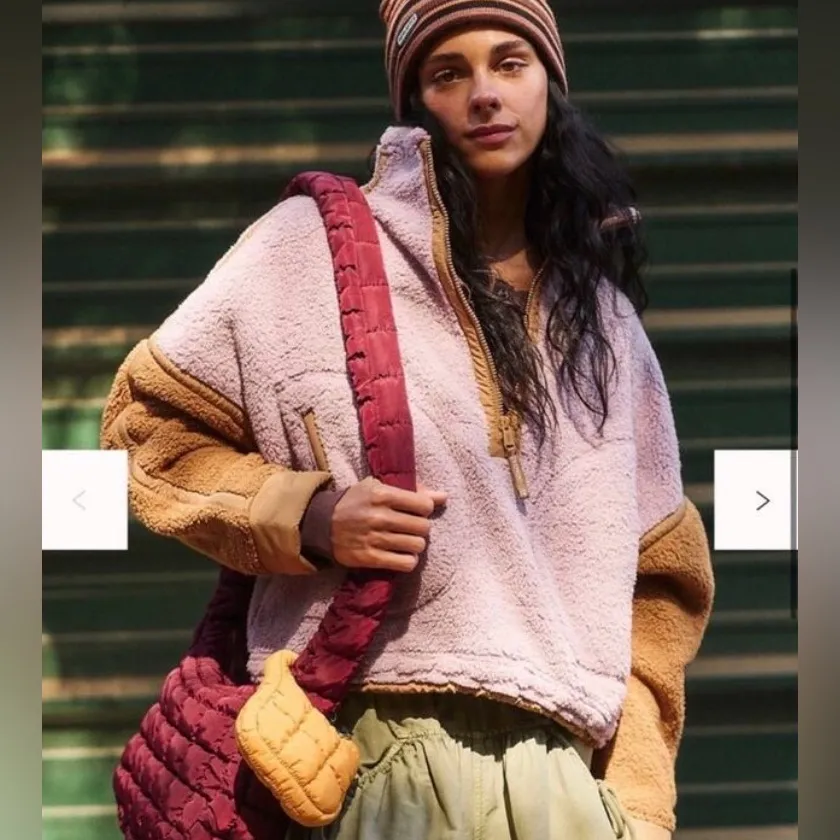 Free People Movement Mountain High Logo Half Zip Fleece XS NWT sold out Purple - Image 2