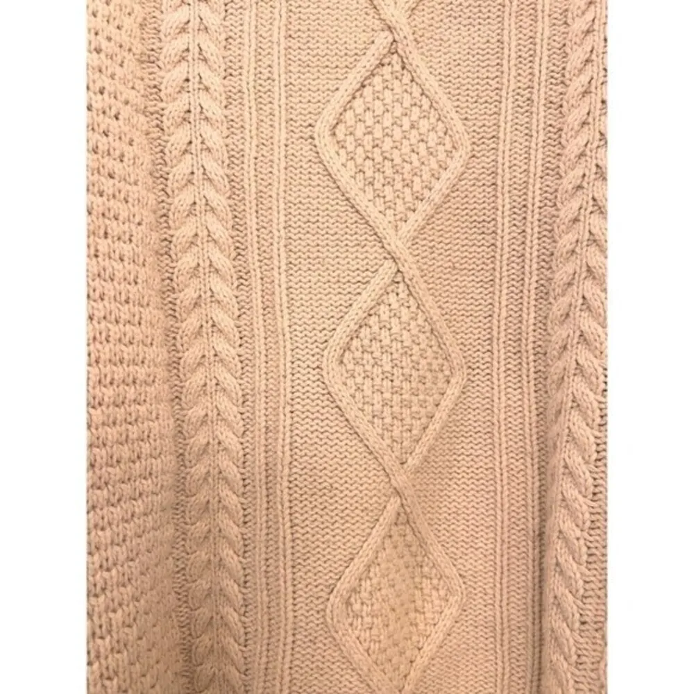 Knitted Cardigan Sweater beige cabincore fishermancore women & men Size M. - Image 2