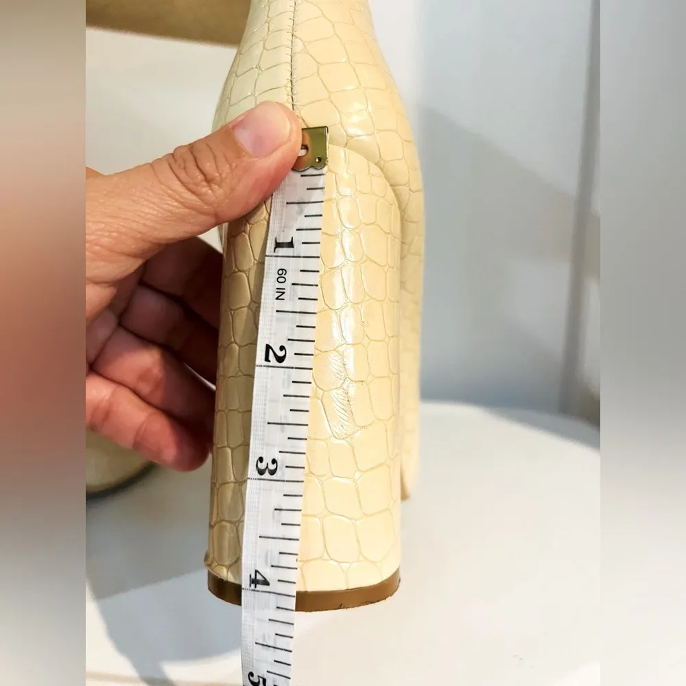 Nasty gal Faux Leather Croc Knee High Pointed Boots women’s boots size 37(6)US - Image 10