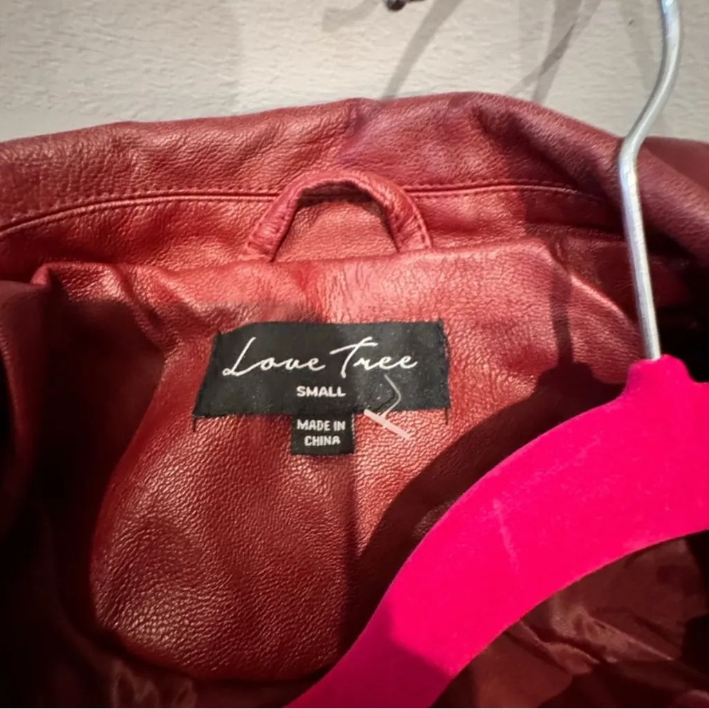 Maroon Leather Jacket - Image 3