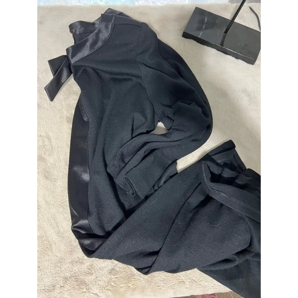 Carole Little Womens Black Tunic Top W/ Satin Bow Detail Size 12 - Image 9