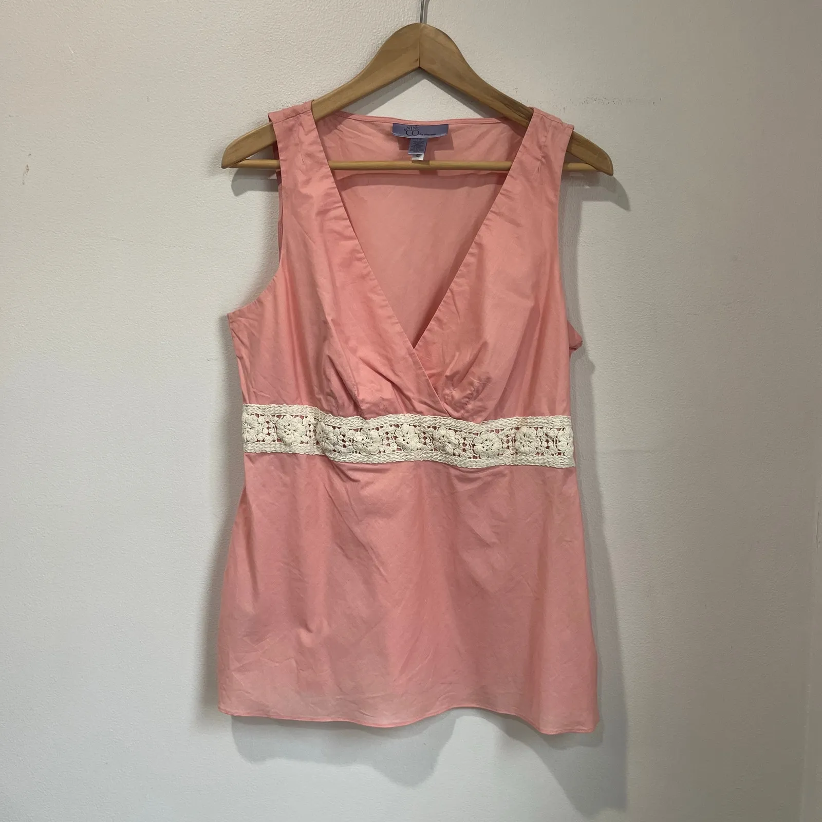 Nine & Co Y2K Babydoll Tank Top Zip Side Coquette Fairy Size 12 Pink - Image 2