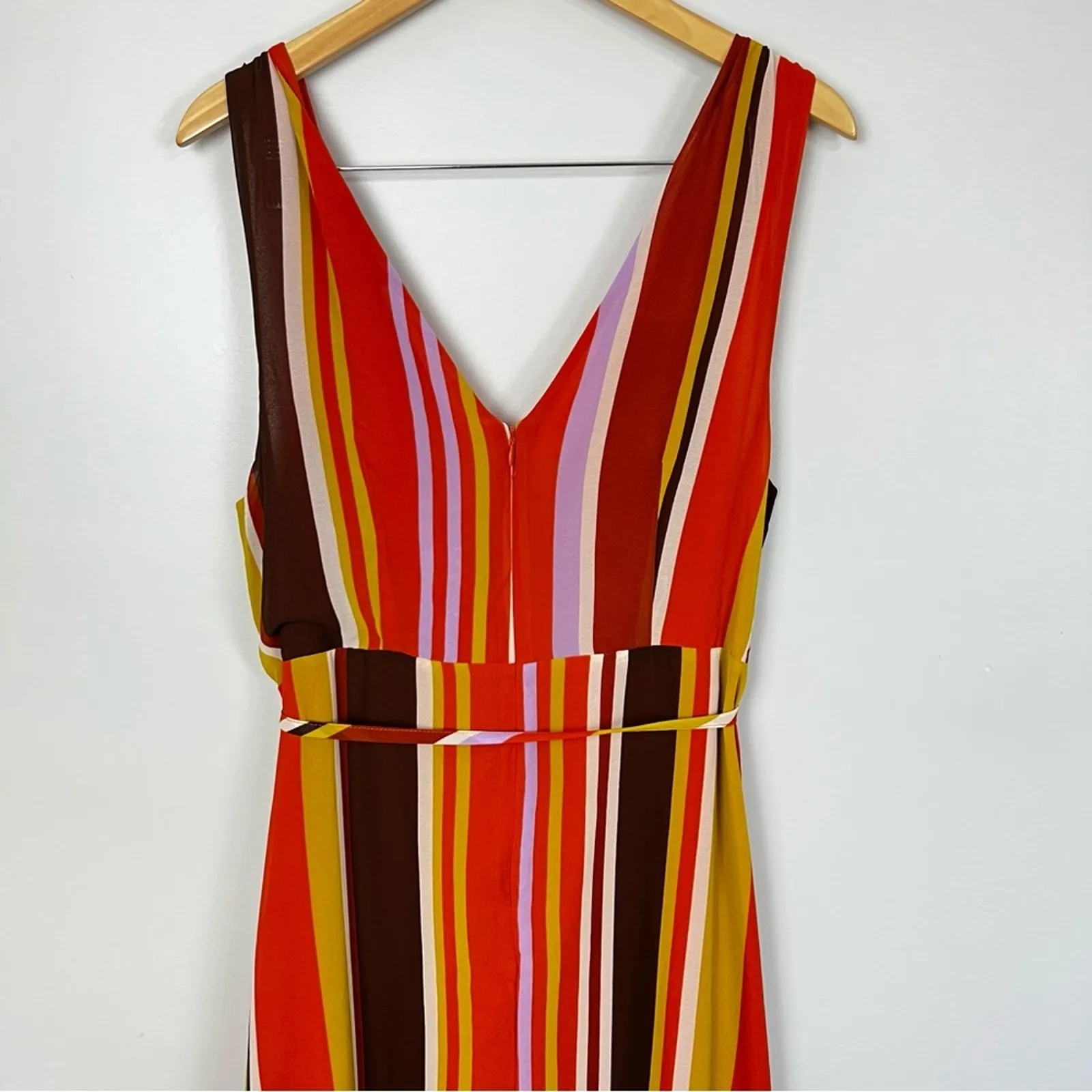 Forever21 Retro Striped Double V neck Candy-cane Stripe Maxi Dress Size 2X NEW - Image 8