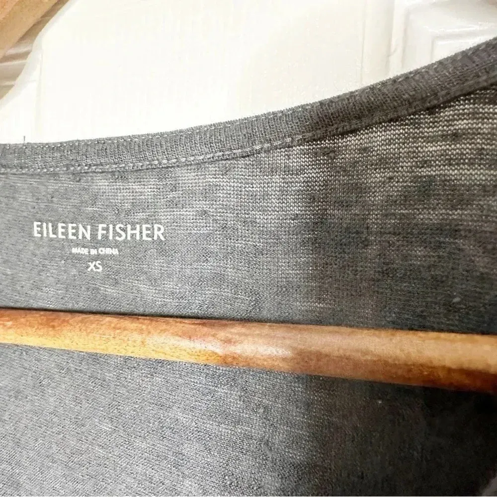 EILEEN FISHER Sleeveless Organic Linen Asymmetrical Midi Dress Minimalist‎ Sz XS - Image 3