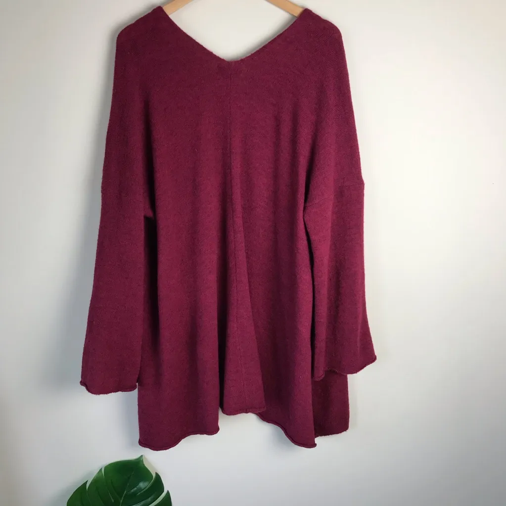 Allison Joy Everly Wool Kimono Cardigan NWT Burgundy Red Size Small - Image 5