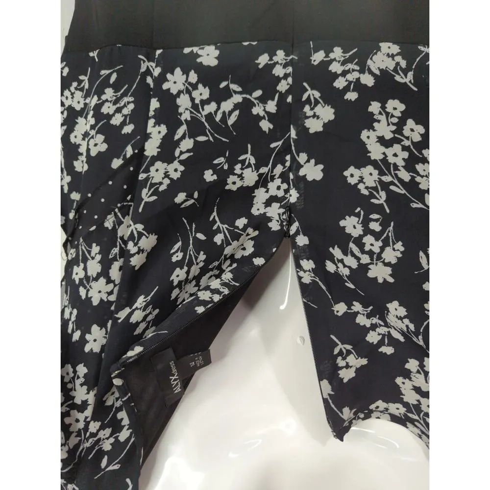 Alyx Womens Floral Flutter Short Sleeve Sheath Dress Black Size 14 NWT Modest - Image 5