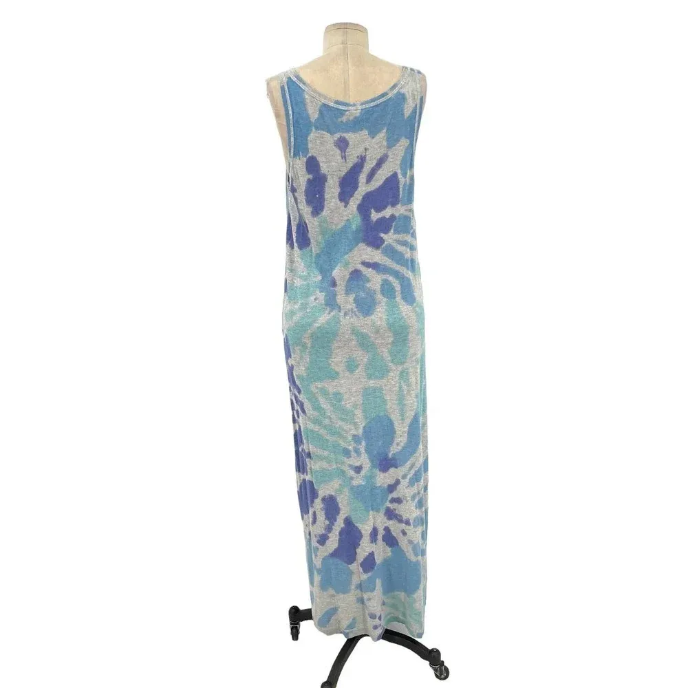 Lisa Todd Make A Splash Tie Dye‎ Maxi Tank Dress Gray Blue Purple Size Medium - Image 5
