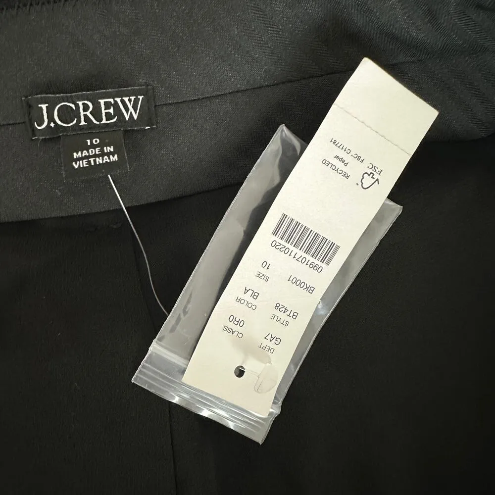 J.Crew Straight Leg Essential Pant Luster Crepe Viscose Black Classic US 10 NWT - Image 12