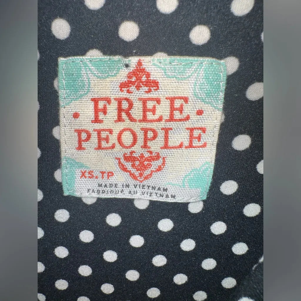 Free People Black White Polka Dot Fit And Flare Skater Dress EUC Size XS‎ - Image 3