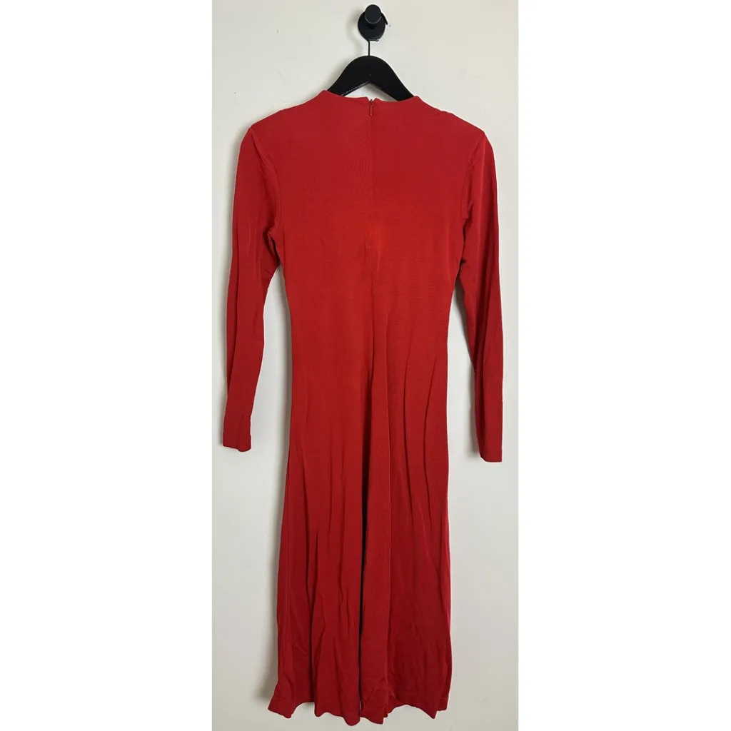FARM Rio Twisted Jersey Midi Dress in Red Size Medium - Image 5