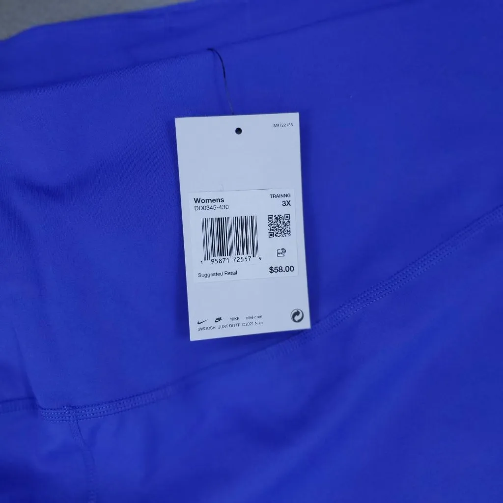 New Nike One Mid‎ Rise Leggings Womens 3X Blue Active Gym Athletic Yoga Workout - Image 2