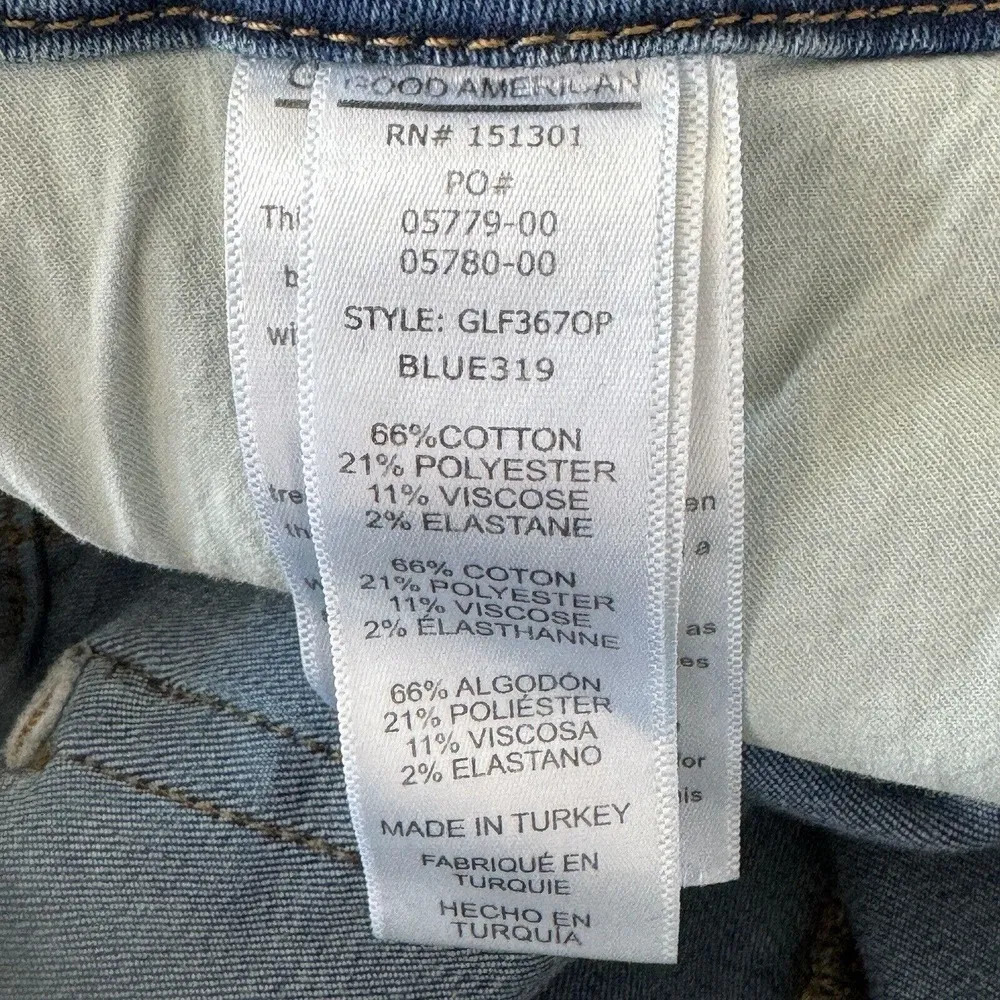 Good American SZ 6/28 Good Legs Skinny Jeans Mid-Rise Stretch Distressed Blue319 - Image 8