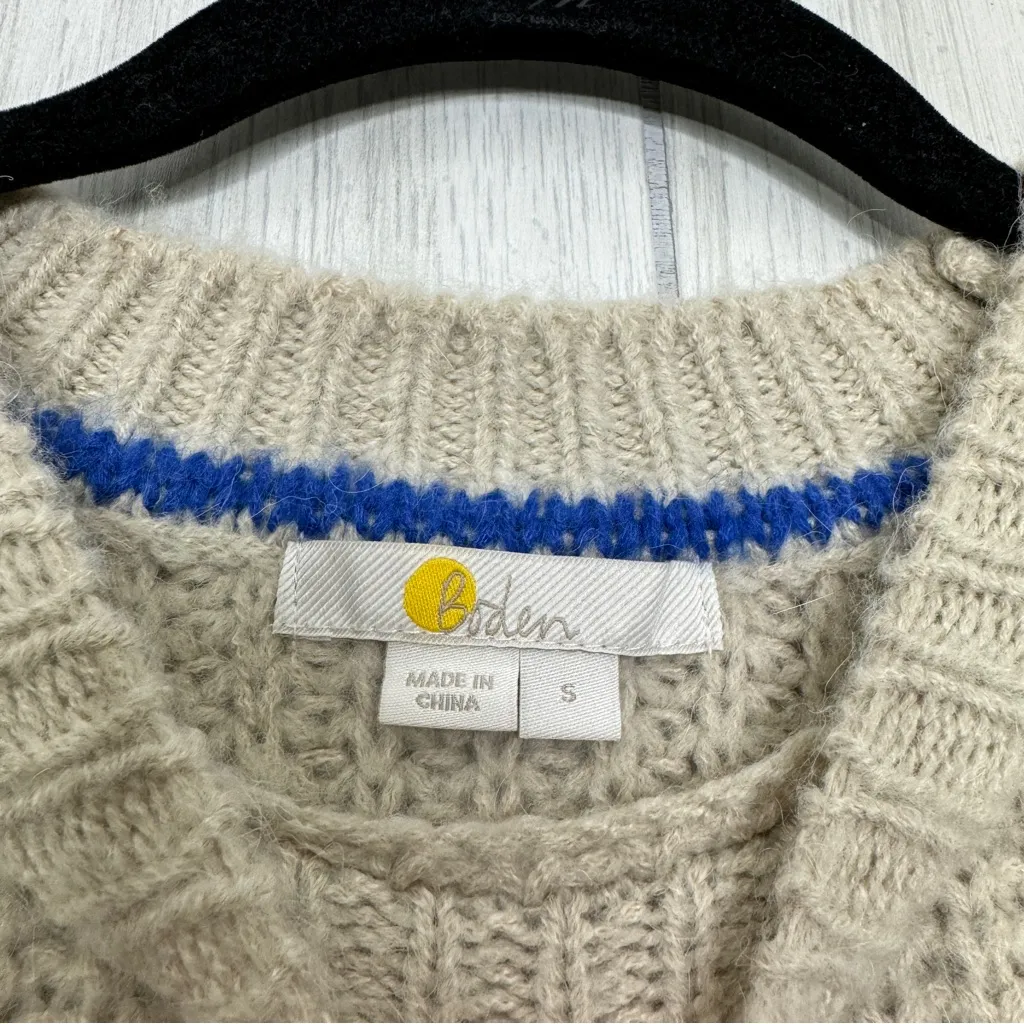 Boden Natural Chunky Ribbed Wool & Alpaca Blend Sweater size S Small K0636 - Image 10