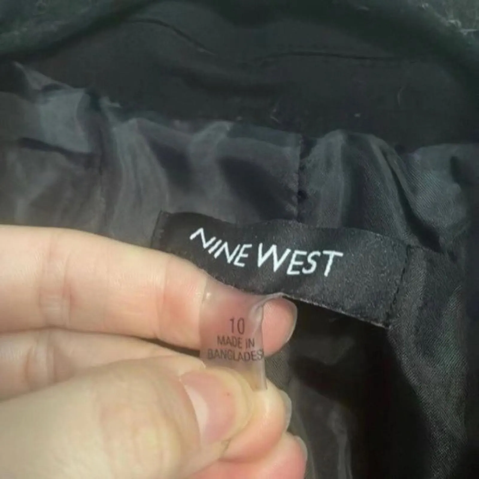 nine West Black Double Point Lapel Collar Open Front Blazer Jacket - Image 6