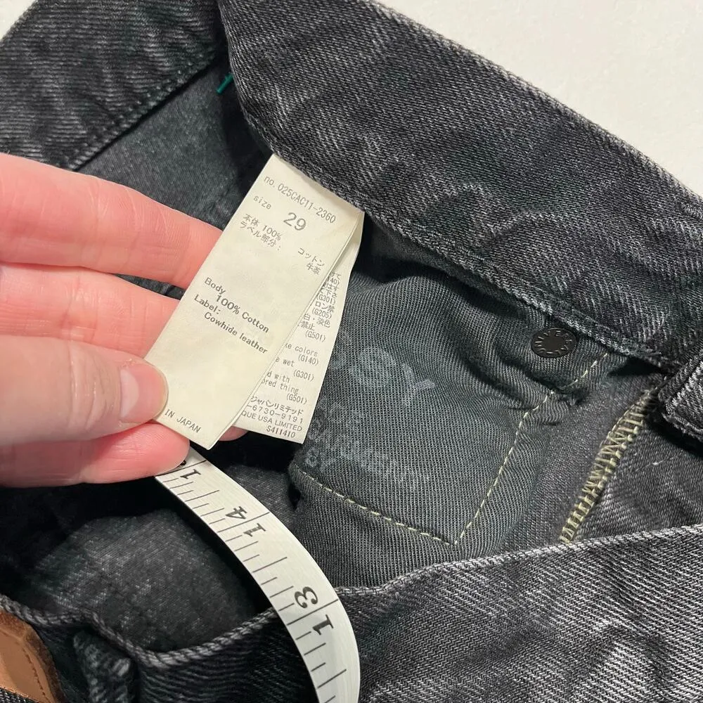 MOUSSY VINTAGE LINCOYA MINI SKIRT raw hem distressed women’s size 29 black wash - Image 6