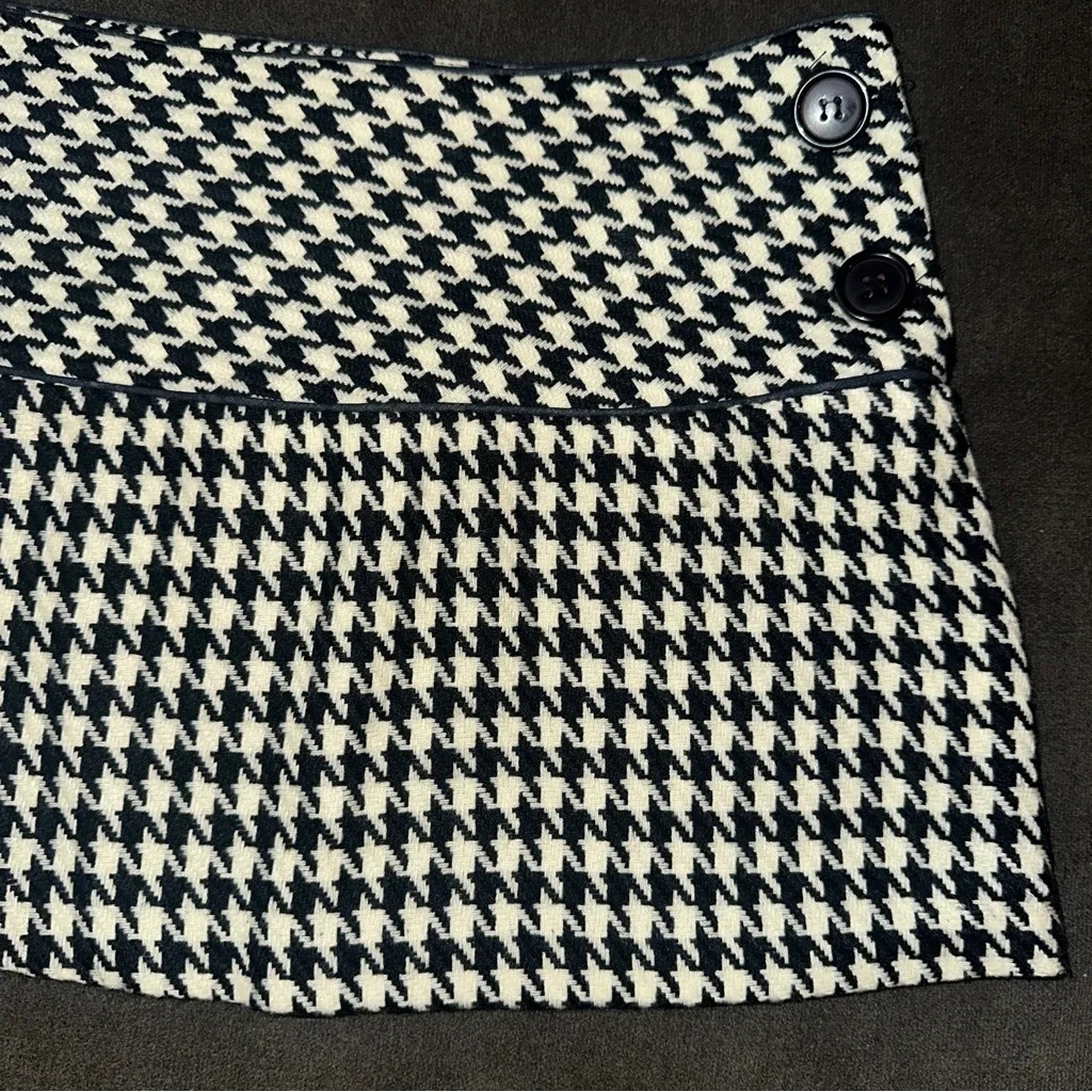 NWT Vintage Forever 21 Houndstooth Mini Skirt in Black and Cream Size Small Y2K - Image 3