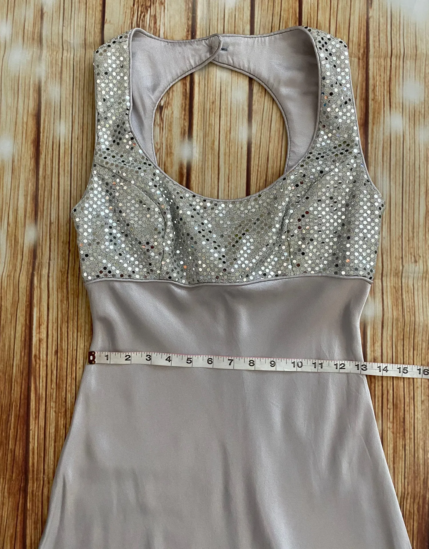 USA Vintage Sleeveless Satin Maxi Dress Sz M - Image 6