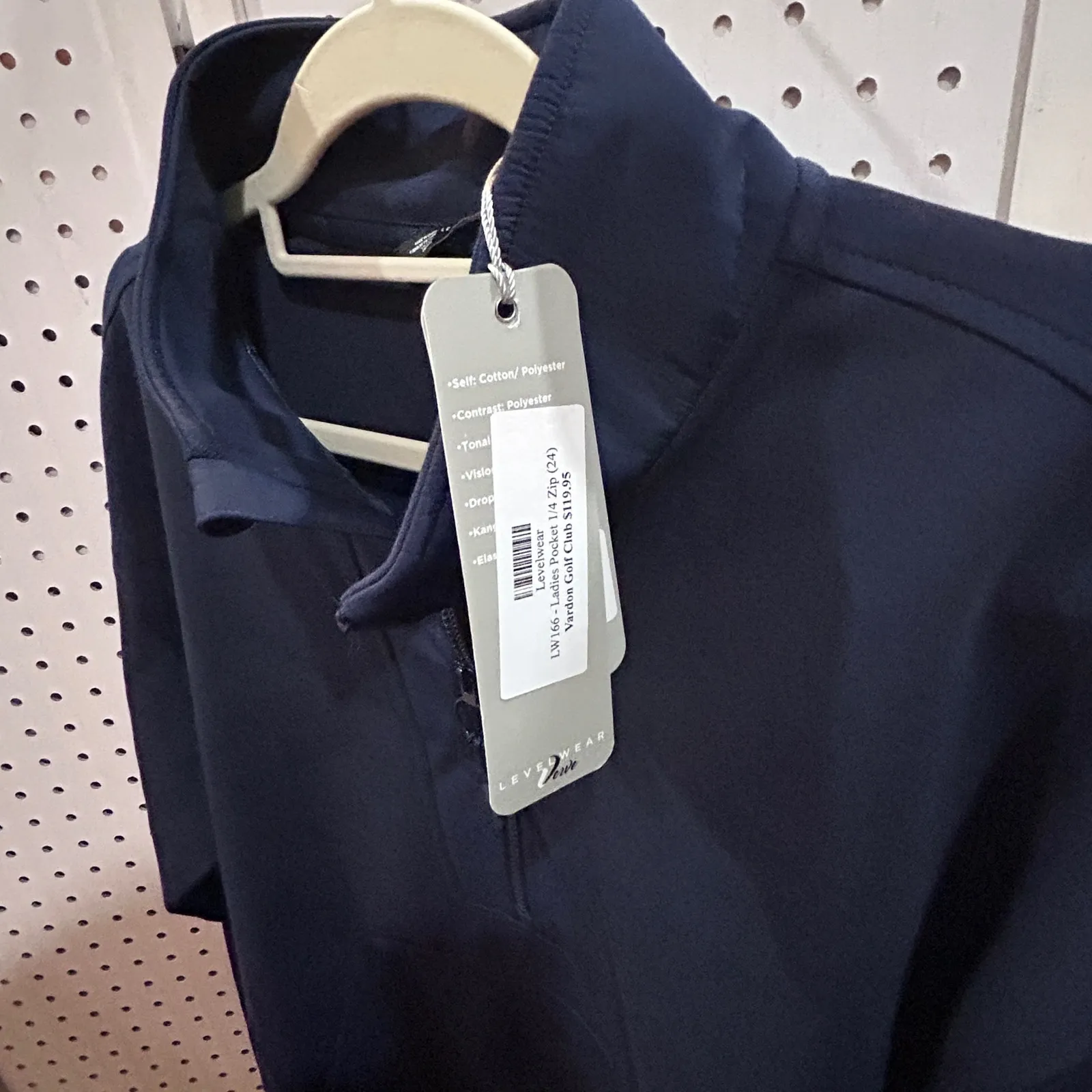 LEVELWEAR Ladies 1/4 Zip Pullover Navy Blue Performance Golf Top Size L Size L - Image 6