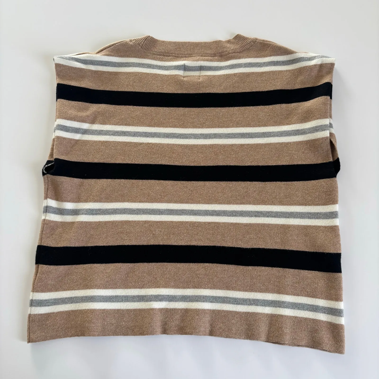 Maeve Anthropologie Noah Muscle Tank Sweater Top Tan/Black Stripes Women’s Small - Image 7