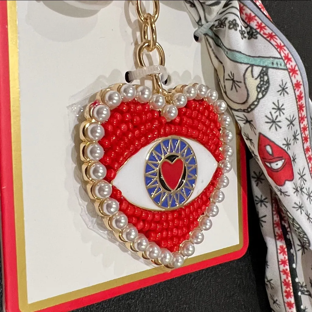 Piper K | Heart ❤️ Celestial Evil Eye 🪬 Bag Charm Gold - Image 7