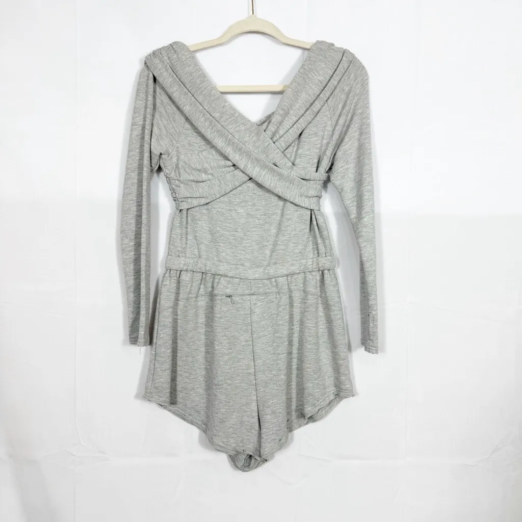 Free People Movement Love Spell One Piece Romper Heathered Grey - Image 4