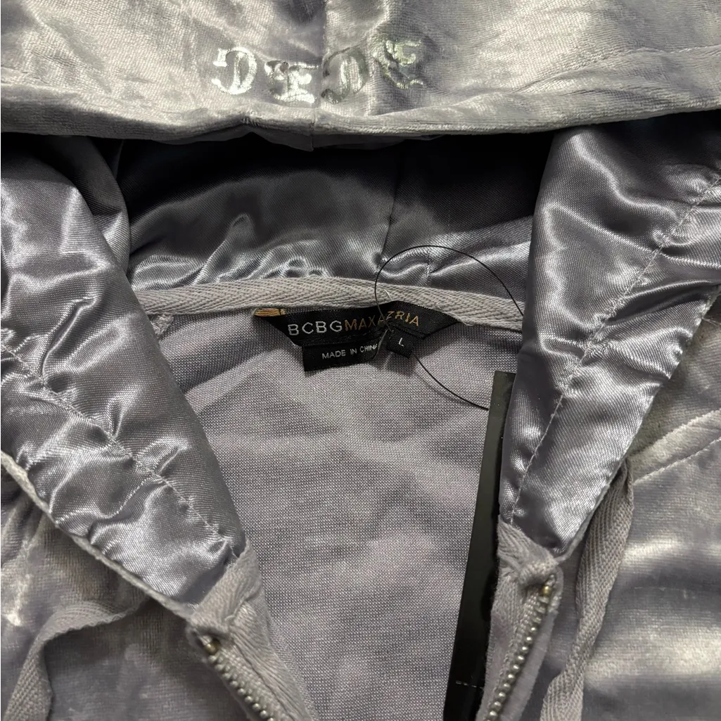 BCBGMaxAzria Silver Fabric with Black Label Size L - Image 10