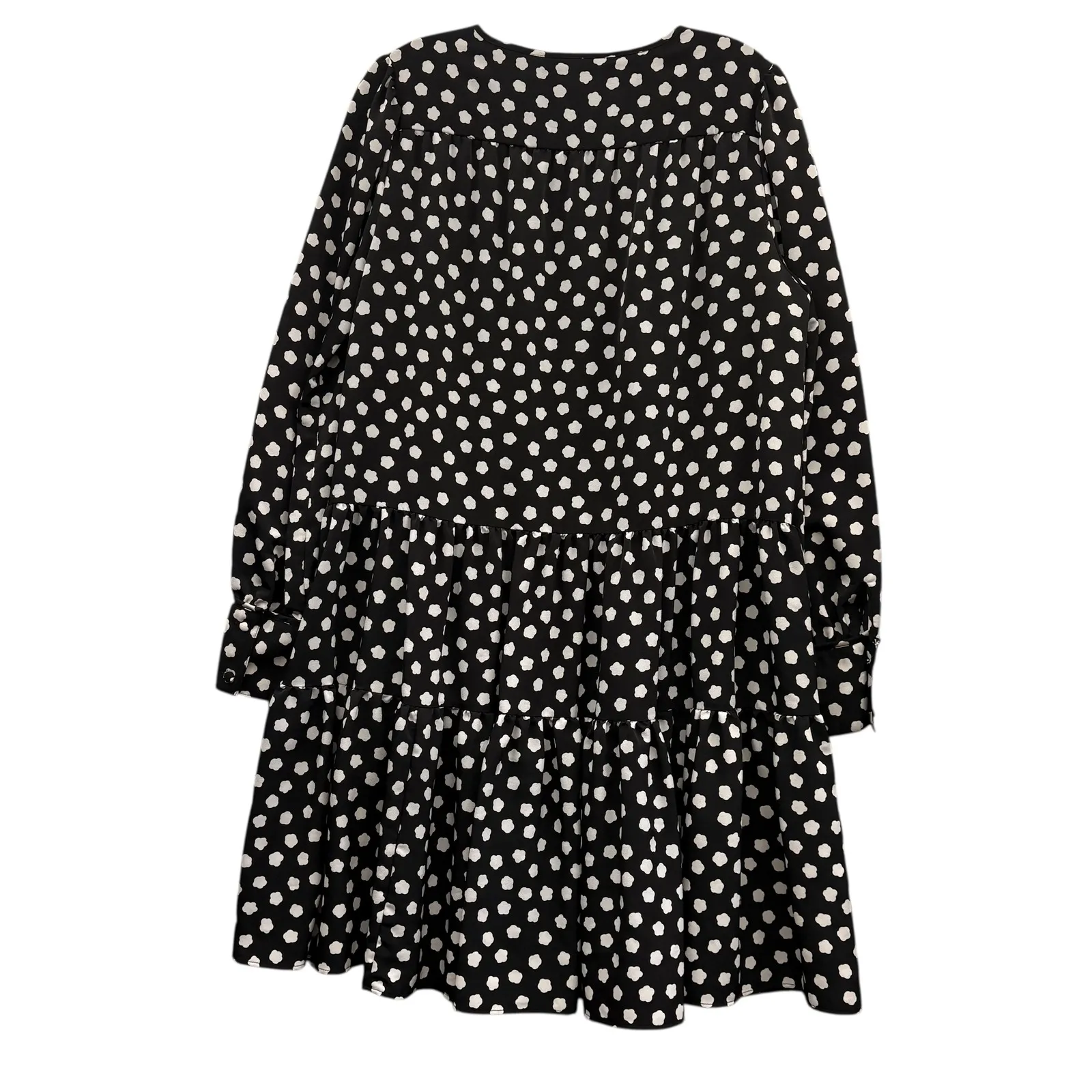 Kate Spade New York Women's Ruffle Tiered Polka Dot Dress Long Sleeve Retro‎ L - Image 2