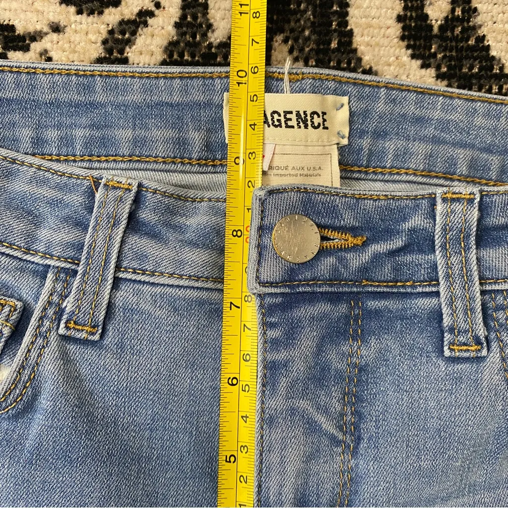 L’AGENCE The Mazzy Low Rise Cropped Skinny Jeans in Seafoam size 27 - Image 12