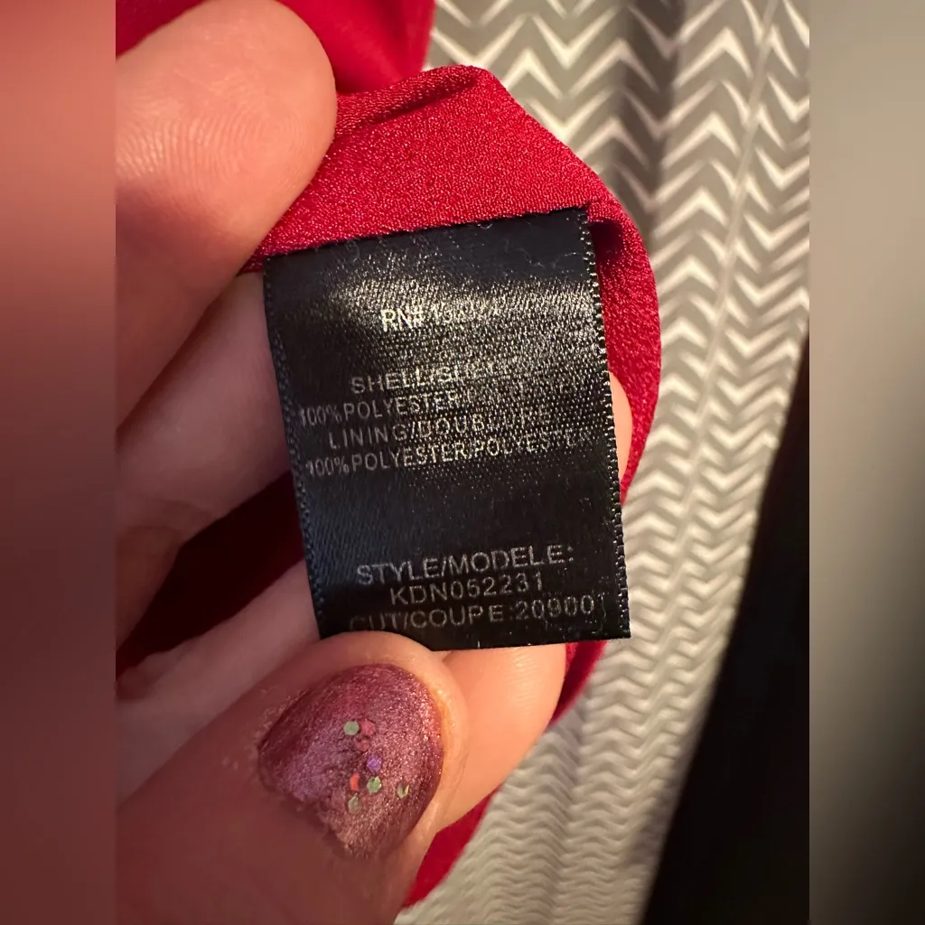 Halston Heritage Women's Kimono Sleeve Faux Wrap Dress, Currant, Sz 4 - Image 8