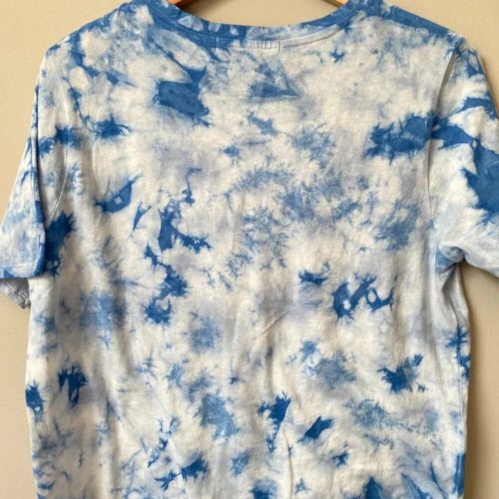 Elizabeth & James Women's Small Blue Cloud Tie Dye Short Sleeve Tee Shirt Casual - Image 13